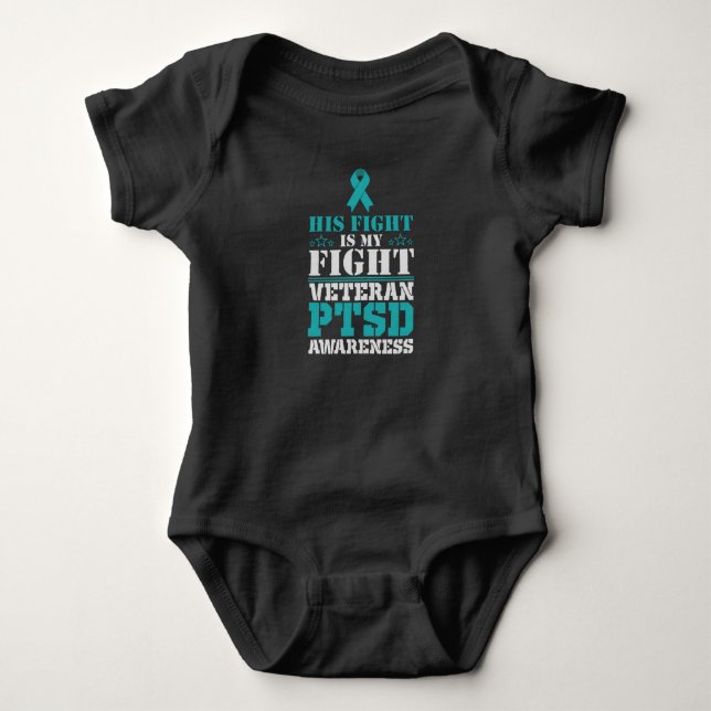 Bewusstsein Sein Kampf ist mein Kampf PTSD Aquamar Baby Strampler (Vorderseite)
