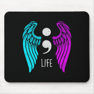 Bewusstsein - Semi Colon Life Engel Mousepad