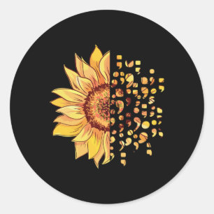 Bewusstsein Semicolon Depression Mental Health Gif Runder Aufkleber