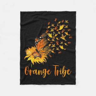 Bewusstsein Sonnenblumen Butterfly Orange Ribbon S Fleecedecke