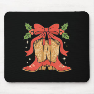 Bewusstseins-Cowboy-Stiefel-Weihnachten-Brustkrebs Mousepad