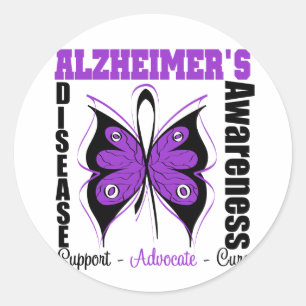 Bewusstseins-Schmetterling Alzheimers Krankheit Runder Aufkleber