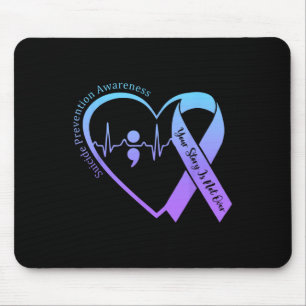 Bewusstseinsbildung bei Suiziden Monat Aquamarin u Mousepad