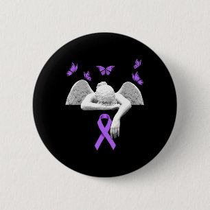 Bewusstseinsengel Lila Band Schmetterling Button