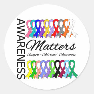 Bewusstseinsfragen Ribbons des Krebses Runder Aufkleber