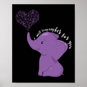 Bewusstseinsmonat I Ende Lila Band Elefant Poster