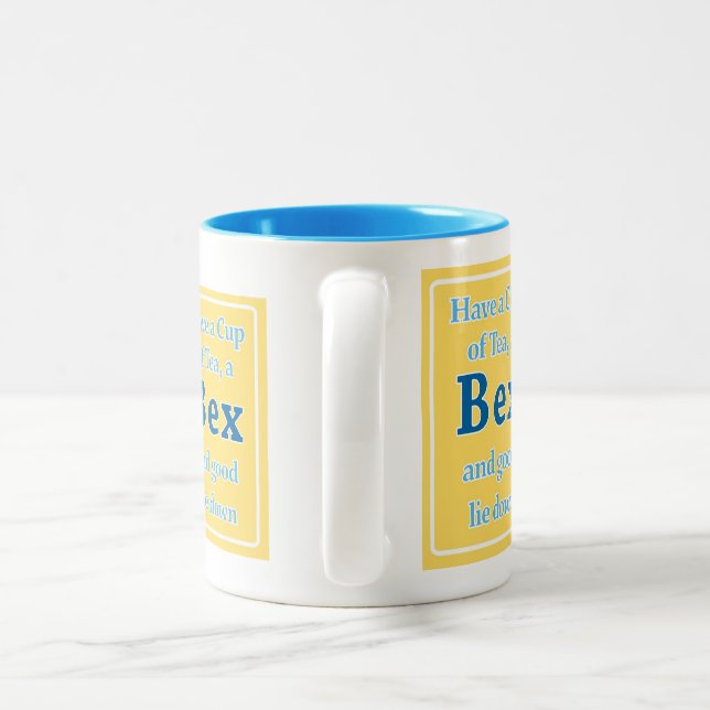 BEX und ein gutes legen sich Tasse hin (Henkel)