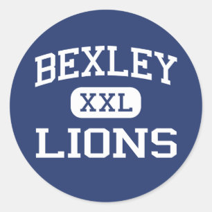 Bexley - Löwen - Bexley Highschool - Bexley Ohio Runder Aufkleber