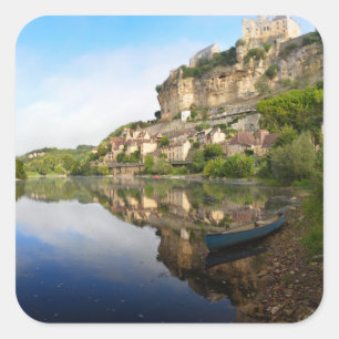 Beynac-et-Cazenac et autocollant carré de Dordogn