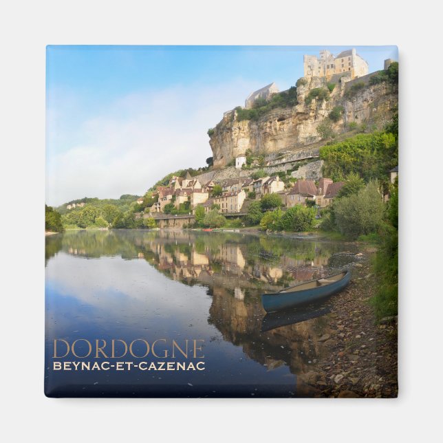 Beynac-et-Cazenac und Dordogne-Textmagnet Magnet (Vorne)