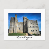 Beynac Schloss Dordogne weiße Textkarte