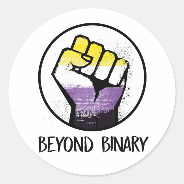 Beyond Binary Runder Aufkleber (Vorderseite)