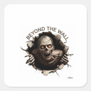Beyond The Wall Zombie Langarmshirt Quadratischer Aufkleber