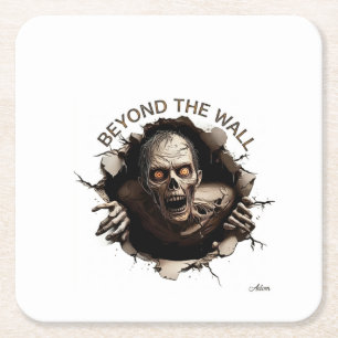 Beyond The Wall Zombie Langarmshirt Rechteckiger Pappuntersetzer