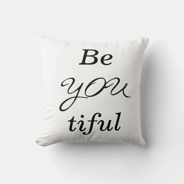 BeYOUtiful Text-Dekor-Wurfs-Kissen Kissen (Vorderseite)