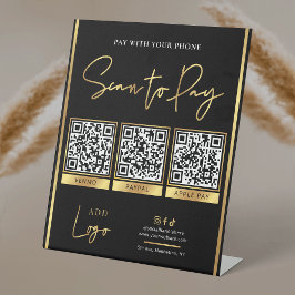 Bezahlen Sie die Bezahlung von 3 QR-Codes für Schw Sockelschild