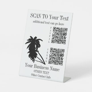 Bezahlen Sie hier Zeichen 2 QR-Code Vorlage Tropic Sockelschild