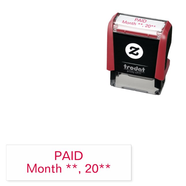 Bezahlte Briefmarke mit eigenem Datum Permastempel (Beispiel)