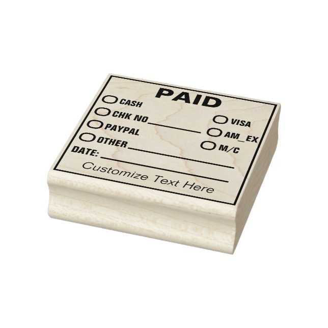 BEZAHLTE RUBBER-BRIEFMARKE GUMMISTEMPEL (Stempel)