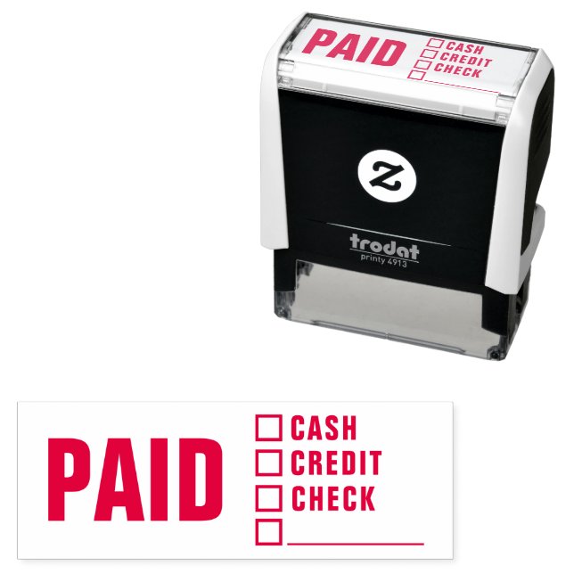 Bezahltes Bargeld Karo Kreditkarte Sonstige Permastempel (Beispiel)