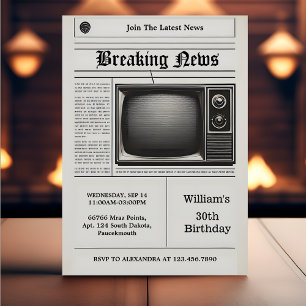 Bezahlung alter Retro Männer Erwachsene Zeitung 30 Einladung