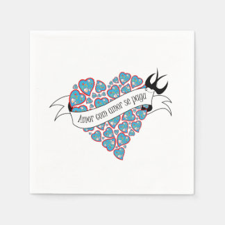 Bezahlung der Liebe mit Liebe illustriert portugie Serviette