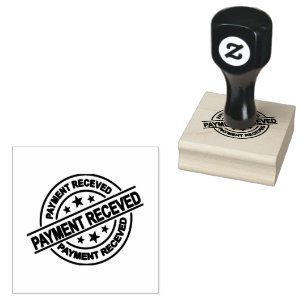 BEZAHLUNG ERHALTEN Logo Abrechnung Geschäft Jet Bl Gummistempel