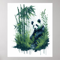 Bezaubernd Aquarellpanda in einem Bambuswald