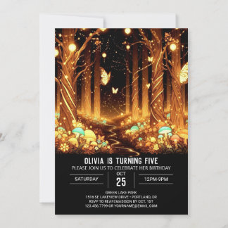 Bezaubernd Elegant Woodland Digitaler Geburtstag Einladung