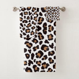 Bezaubernd Elegante Natürliche Leoparden Muster    Badhandtuch Set