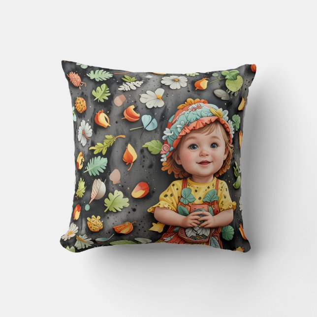 bezaubernd, niedlich, Baby, Kind, glücklich Kissen (Vorderseite)