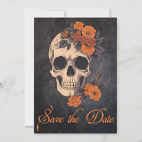 Bezaubernd Orange Bouquet auf Cream Skull STD