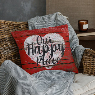 Bezaubernd unser Happy Place Quote Herzklopfen Kissen