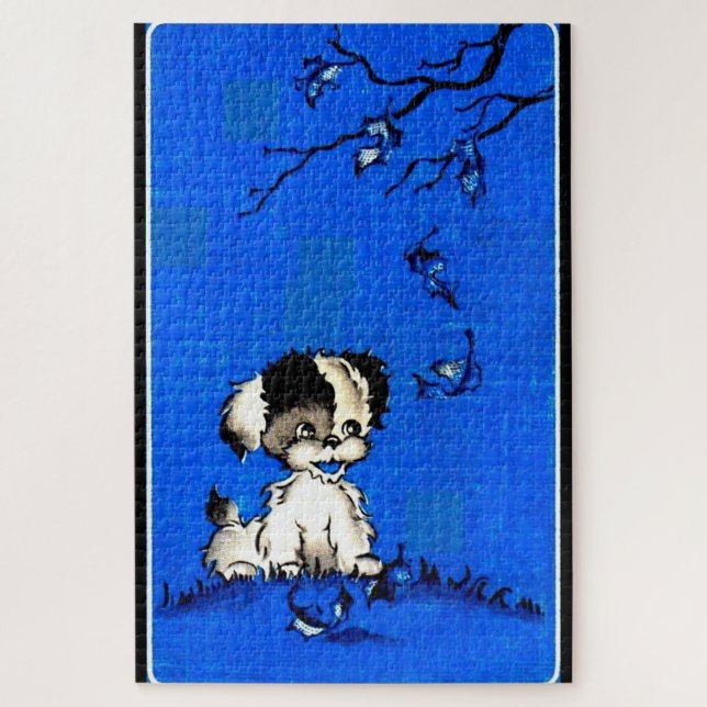 bezaubernd Welpe im Herbst (Vertikal)