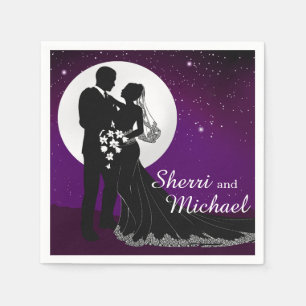 Bezaubernde Abend-Nachts-Hochzeit LILA Serviette