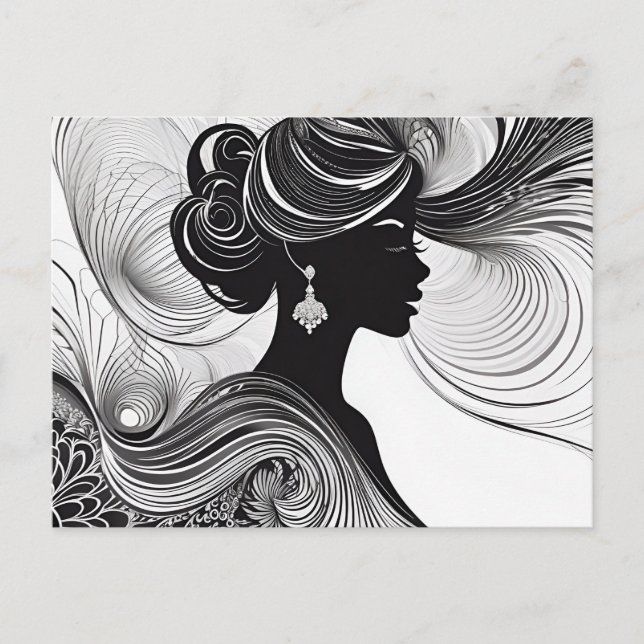 Bezaubernde Afrikanerin Moderne Schöne Frau Postkarte (Vorderseite)