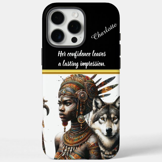 Bezaubernde Beziehung zwischen Frau und Wolf in de iPhone 16 Pro Max Hülle (Rückseite)