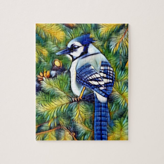 Bezaubernde blaue Jay drucken (Vertikal)