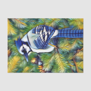 Bezaubernde blaue Jay drucken Seidenpapier