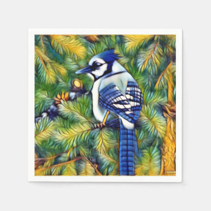 Bezaubernde blaue Jay drucken Serviette