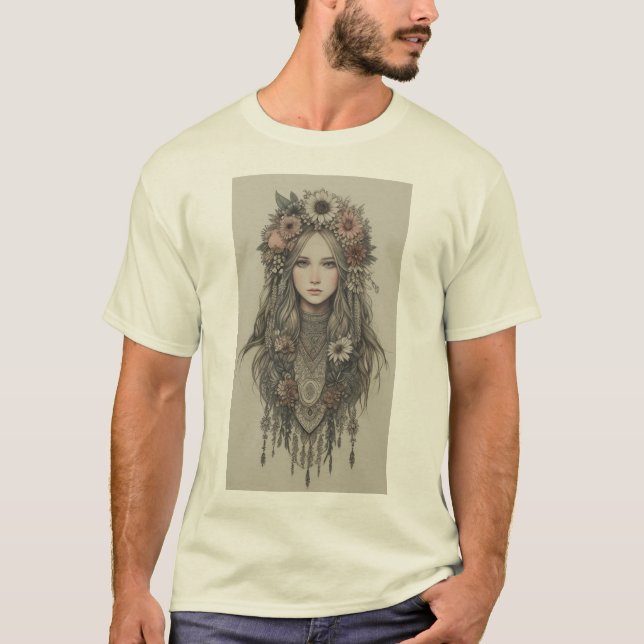 Bezaubernde Boho Blooms T-Shirt (Vorderseite)