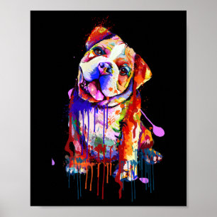 Bezaubernde Bulldog Rainbow Colors Kunst, Dichtung Poster