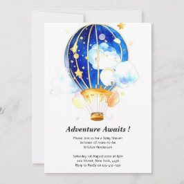 Bezaubernde Celestial Balloon Baby Dusche Einladung