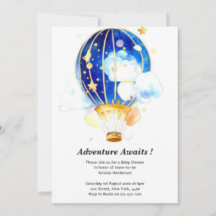 Bezaubernde Celestial Balloon Baby Dusche Einladung