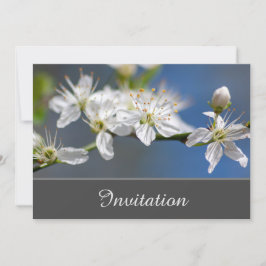 Bezaubernde Einladungskarte mit weißen Blüten