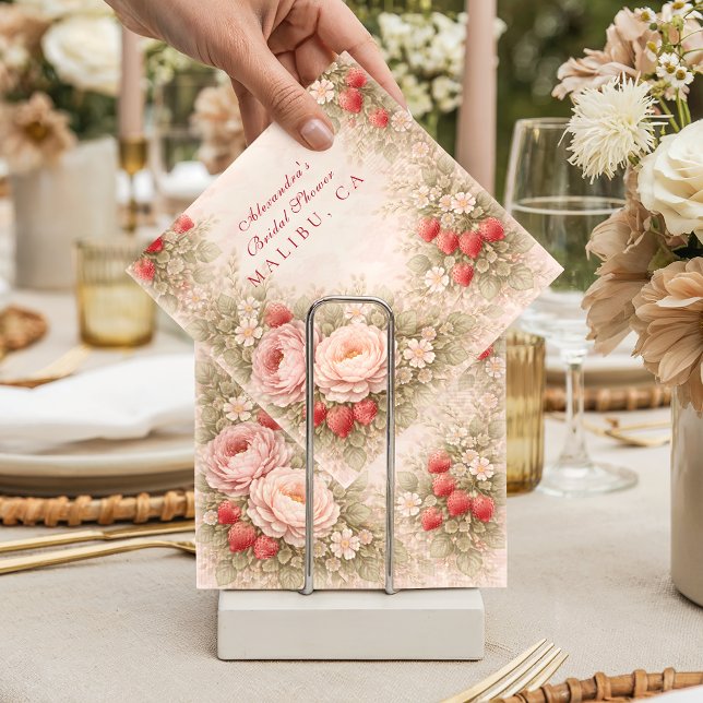 Bezaubernde Erdbeere Hochzeitsshower Serviette (Von Creator hochgeladen)