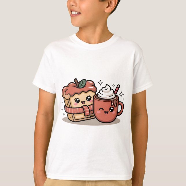 Bezaubernde Fall Coffee Kids T-Shirt (Vorderseite)