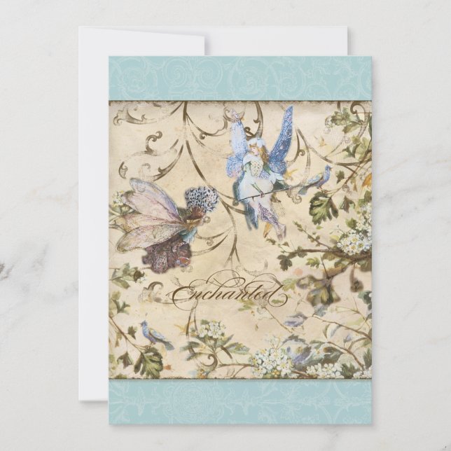 Bezaubernde Fee Fairies Blumenzitter Hochzeiten Einladung (Vorderseite)