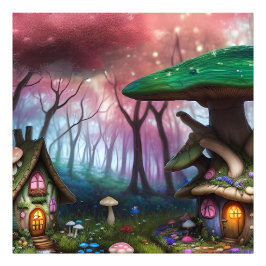 Bezaubernde Forest Dreamscape Mushroom Fantasy Fai Fotodruck