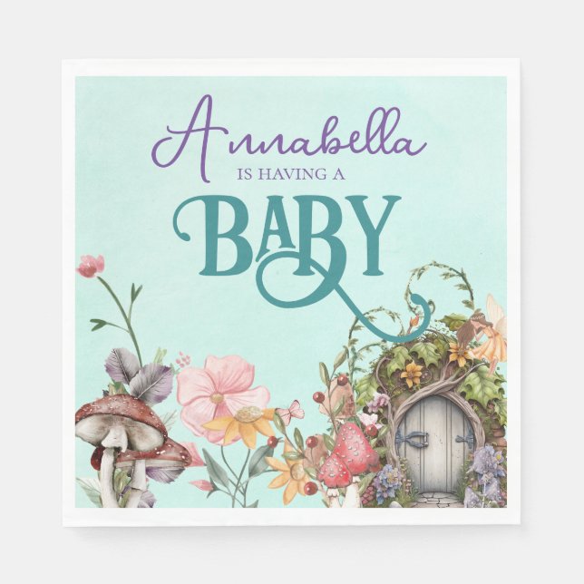Bezaubernde Forest Fairy Garden Door Baby Dusche Serviette (Vorderseite)